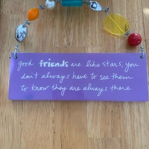 Purple Inspirational Wall Hanging Decor. Beautiful friendship message.